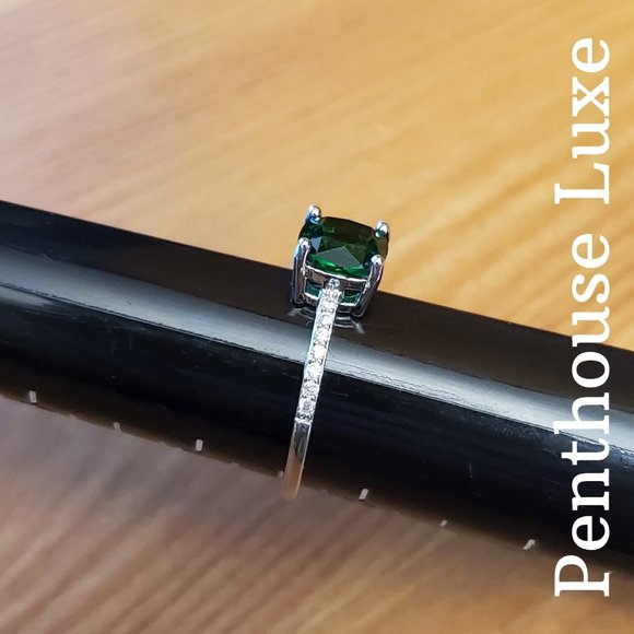 FINAL RESTOCK!! Cushion Cut Green Emerald Ring - Picture 4 of 7